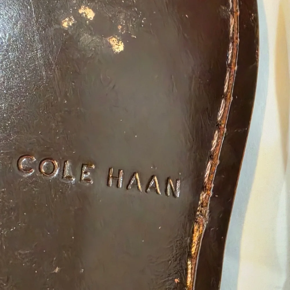 Cole Haan Boat Shoes Men 7.5 M Brown Excellent Pebbled Leather C13875 Moc Toe